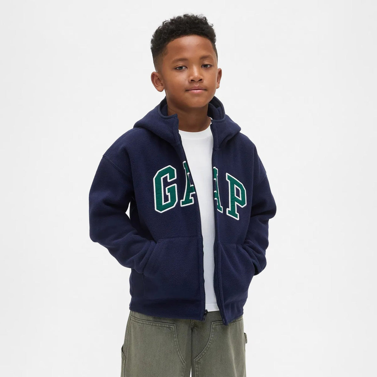 Gap Logo Vintagesoft Fermuarlı Çocuk Lacivert Sweatshirt