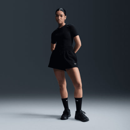 Nike Sportswear Phoenix Fleece Yüksek Belli Bol Kadın Siyah Şort