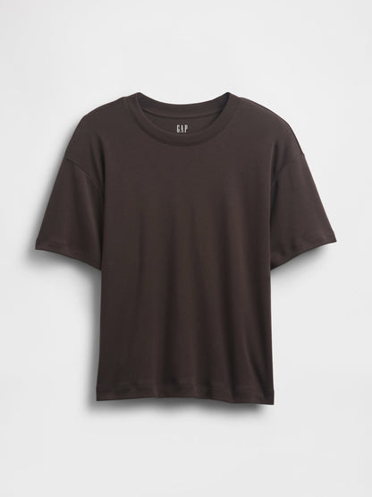 Lacivert Supima® Pamuk Relaxed T-shirt