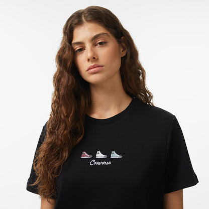 Converse Regular Fit Kadın Siyah T-shirt