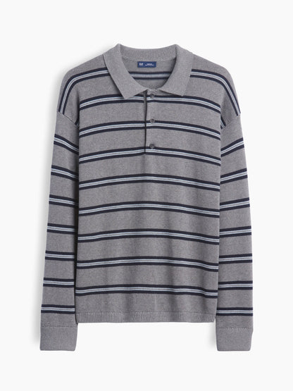 Gri Relaxed Polo Kazak