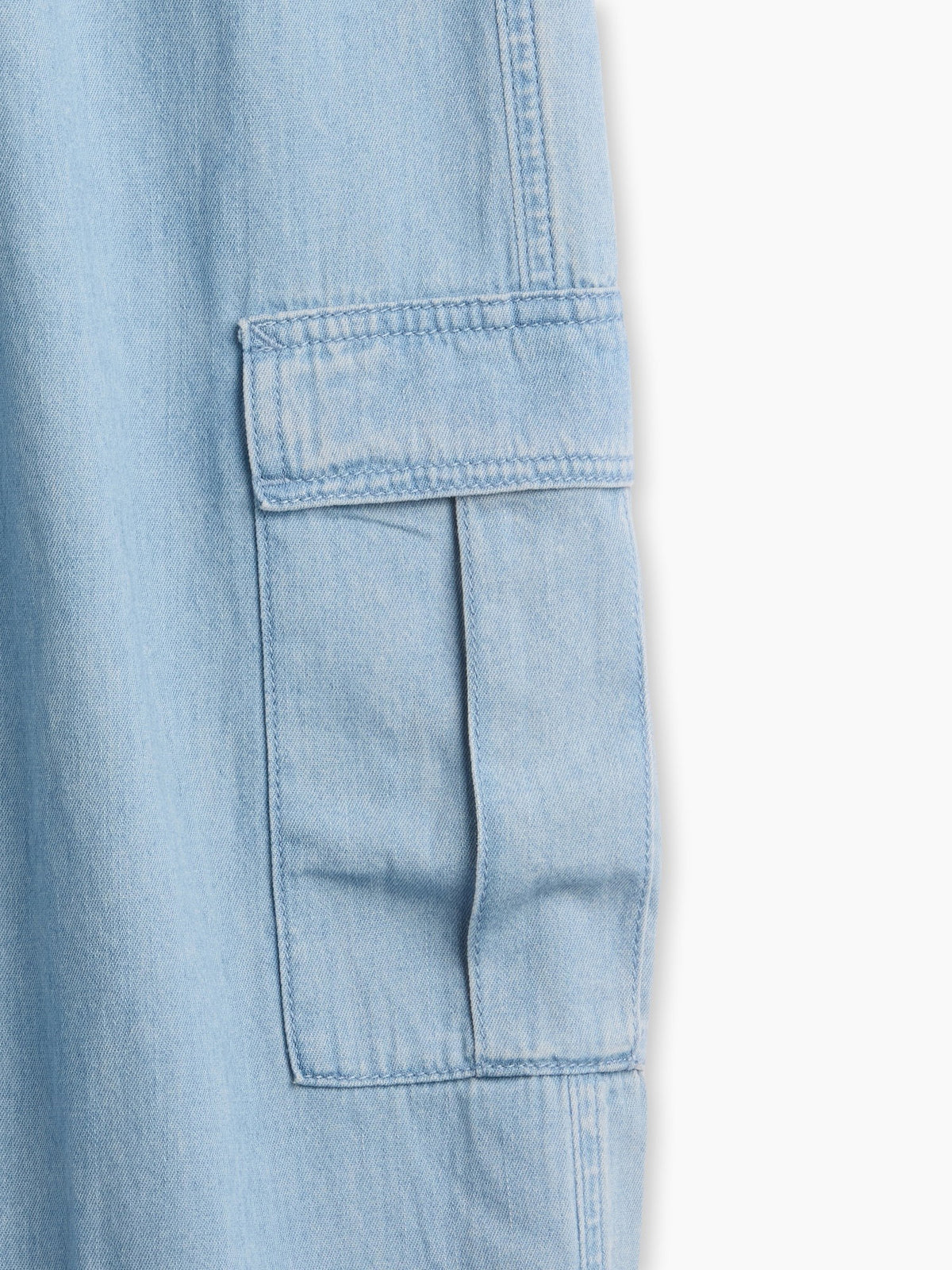 Açık Mavi Relaxed Pull-on Kargo Pantolon