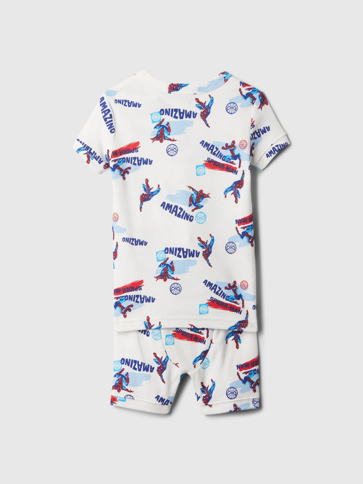 Kırık Beyaz %100 Organik Pamuk Marvel Spider-man Desenli Pijama Takımı