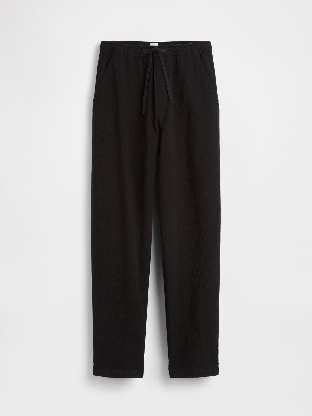 Siyah Easy Baggy Gauze Pantolon