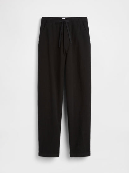 Siyah Easy Baggy Gauze Pantolon