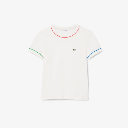 Lacoste Çocuk Bisiklet Yaka Krem T-shirt