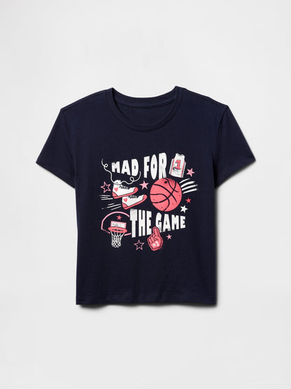 Lacivert Grafik T-shirt
