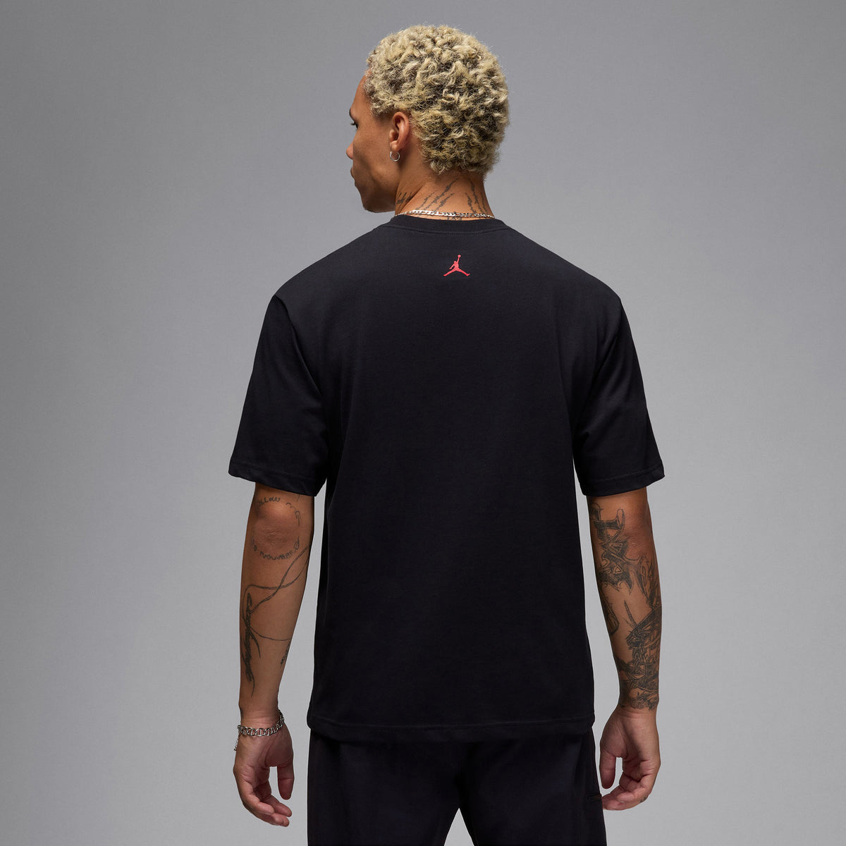 Jordan Brand Sneaker Yamalı Erkek Siyah T-shirt