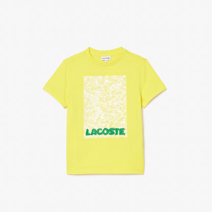 Lacoste Çocuk Bisiklet Yaka Baskılı Sarı T-shirt