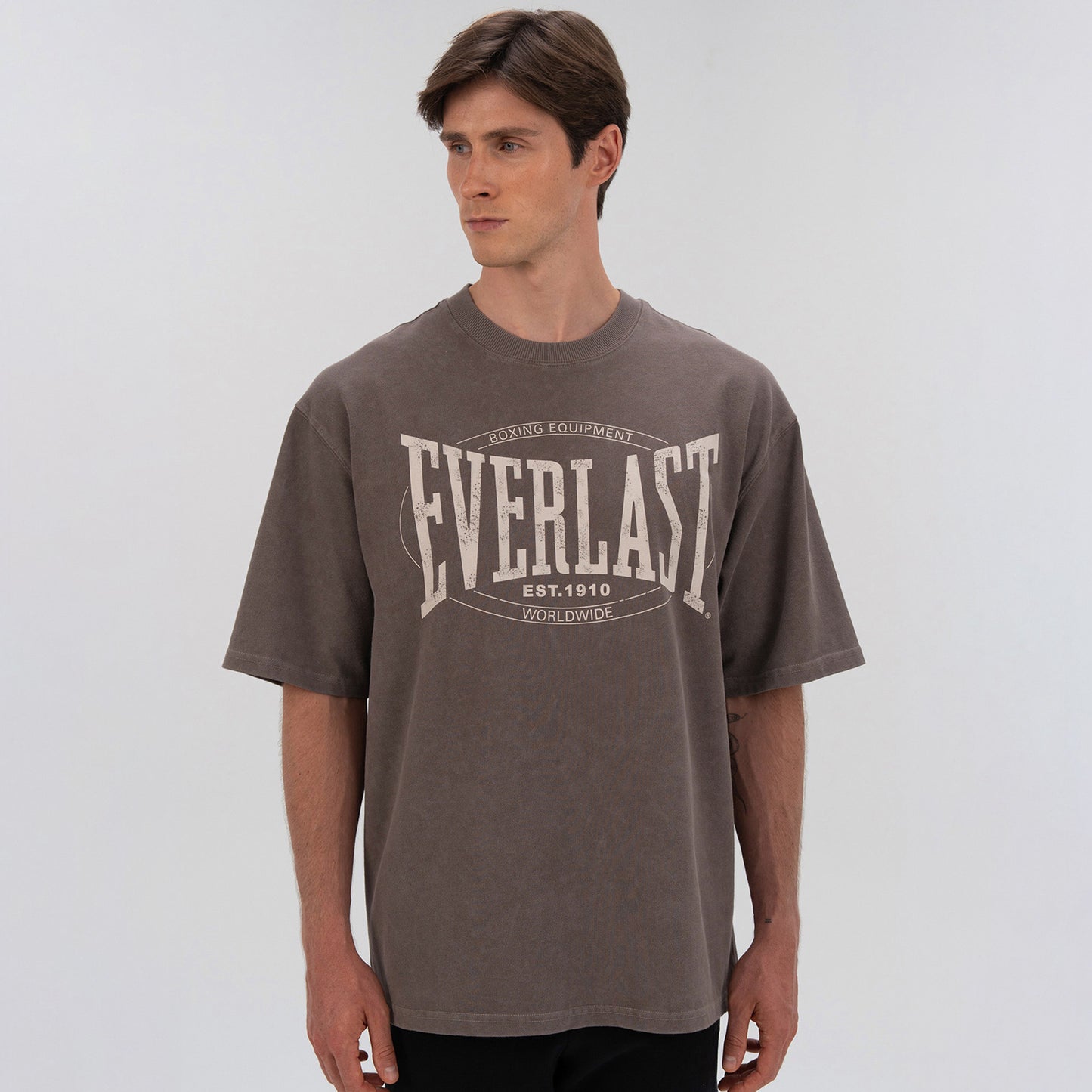 Everlast Authentic Boxing Oversize Erkek Gri T-shirt