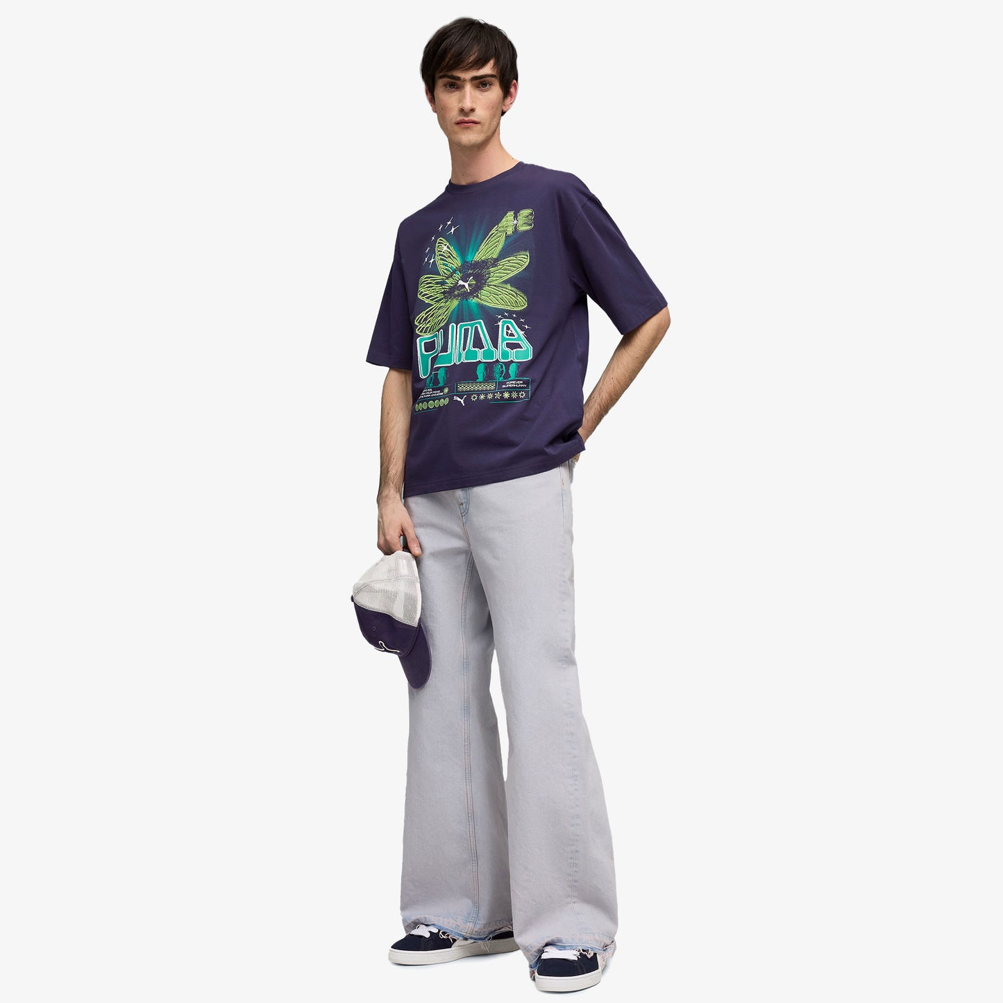 Puma Graphic Erkek Mor T-shirt