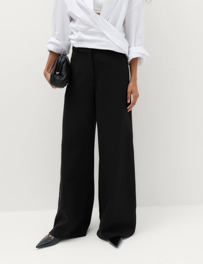 Yan Bant Detaylı Wide Leg Pantolon