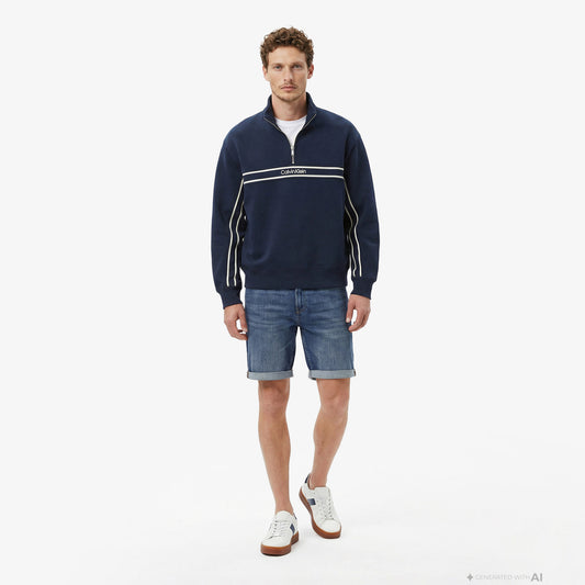 Calvin Klein Slim Hampton Erkek Mavi Şort