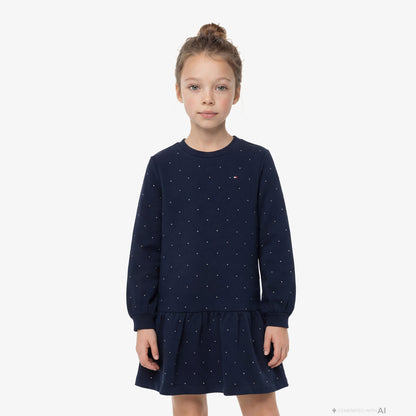 Tommy Hilfiger Festive Çocuk Lacivert Elbise