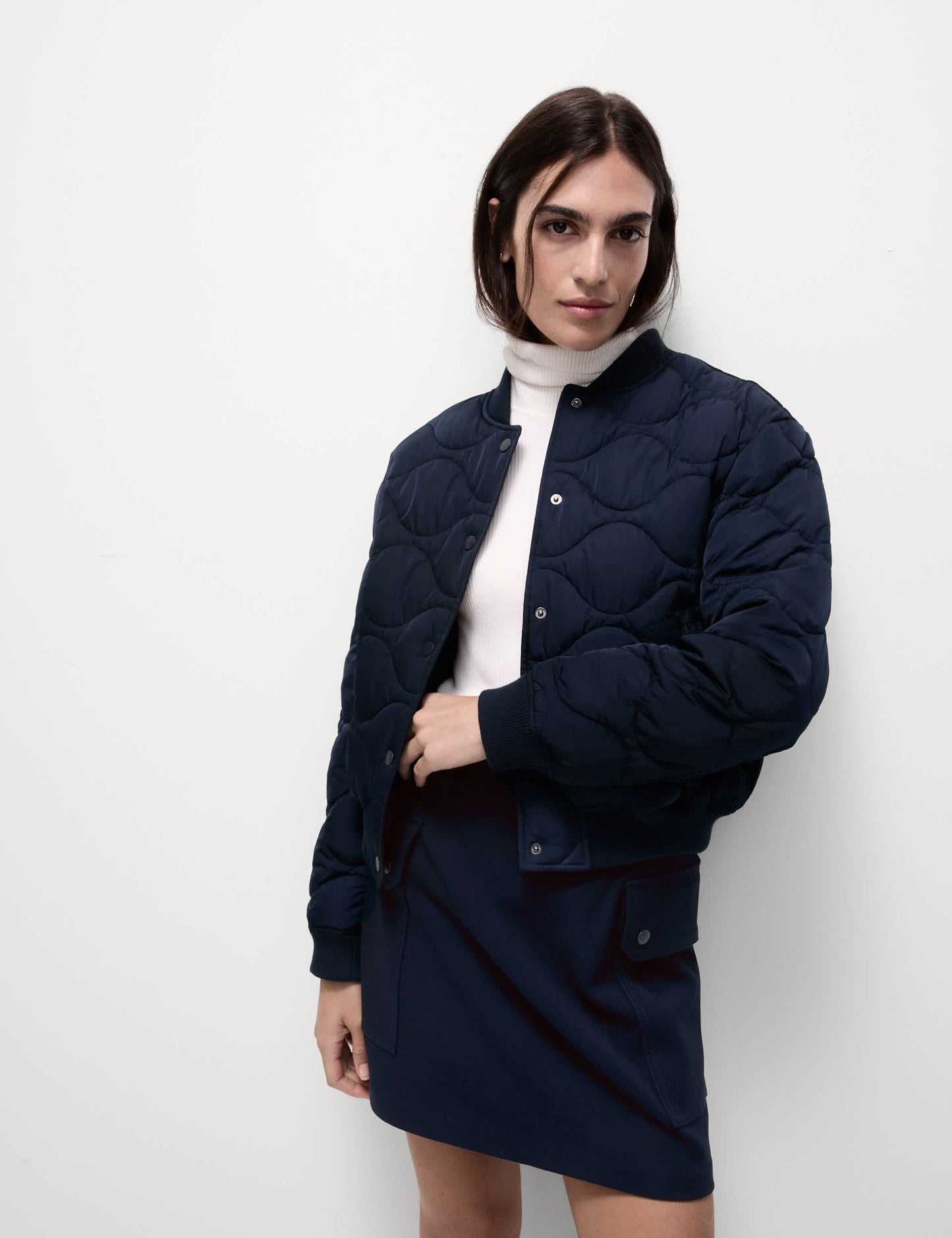 Saten Kapitone Bomber Ceket