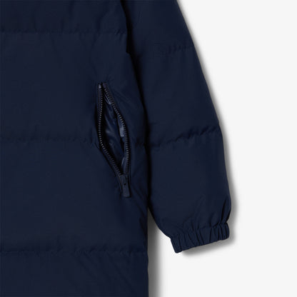 Lacoste Çocuk Kapüşonlu Lacivert Şişme Mont