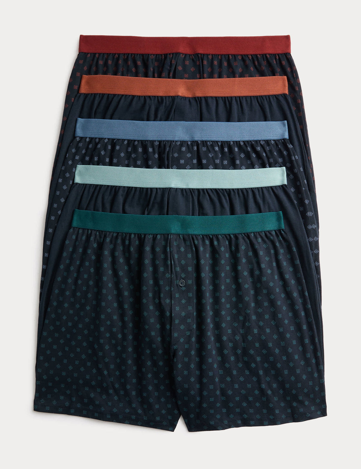5'li Desenli Jersey Boxer