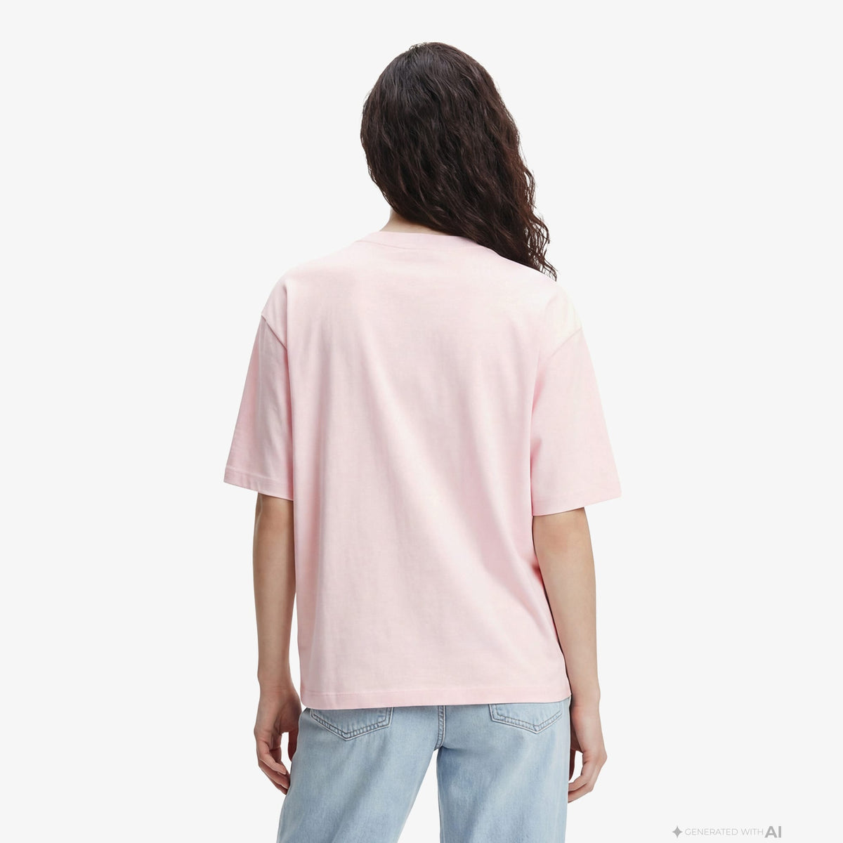 Calvin Klein Relaxed Sequin Logo Kadın Pembe T-shirt
