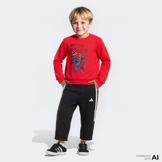 Adidas Marvel Spiderman Bebek Kırmızı Eşofman Takımı