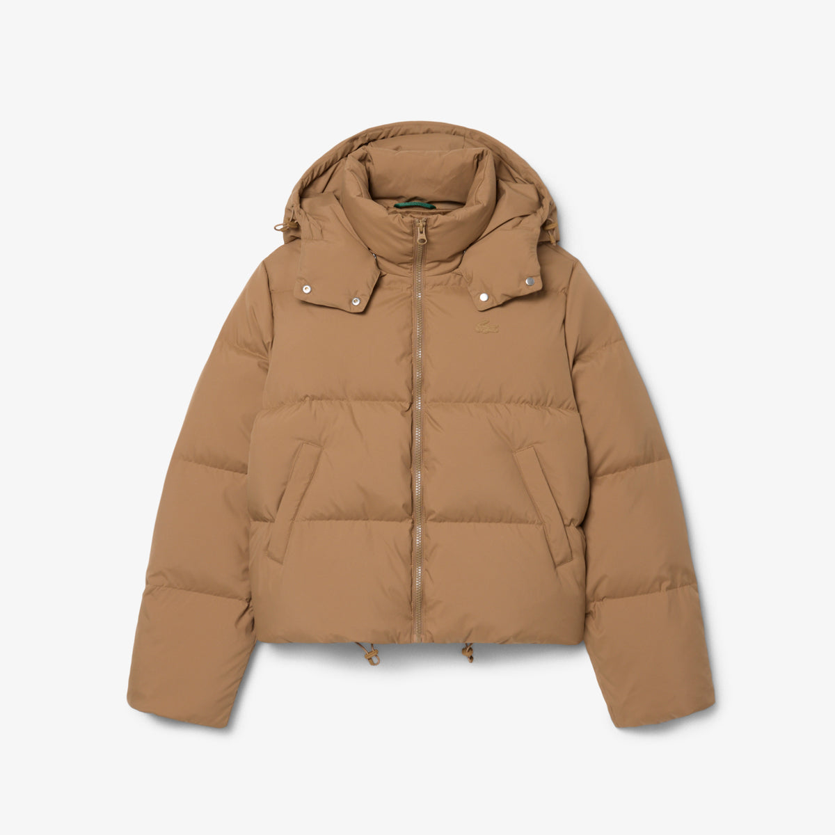 Lacoste Kadın Regular Fit Kapüşonlu Kahverengi Mont