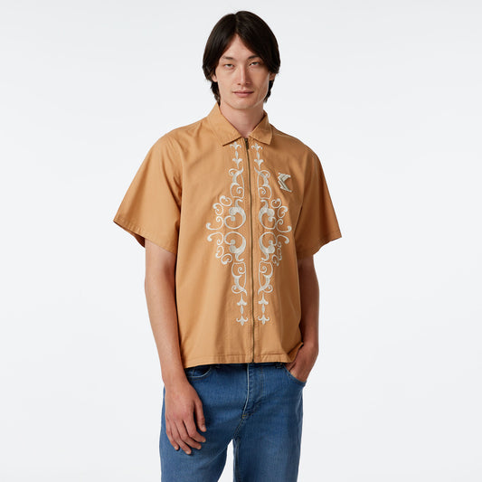 Karl Kani Og Ornament Woven Erkek Krem Gömlek