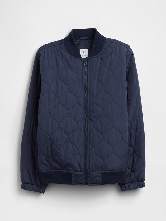 Lacivert Kapitone Bomber Ceket