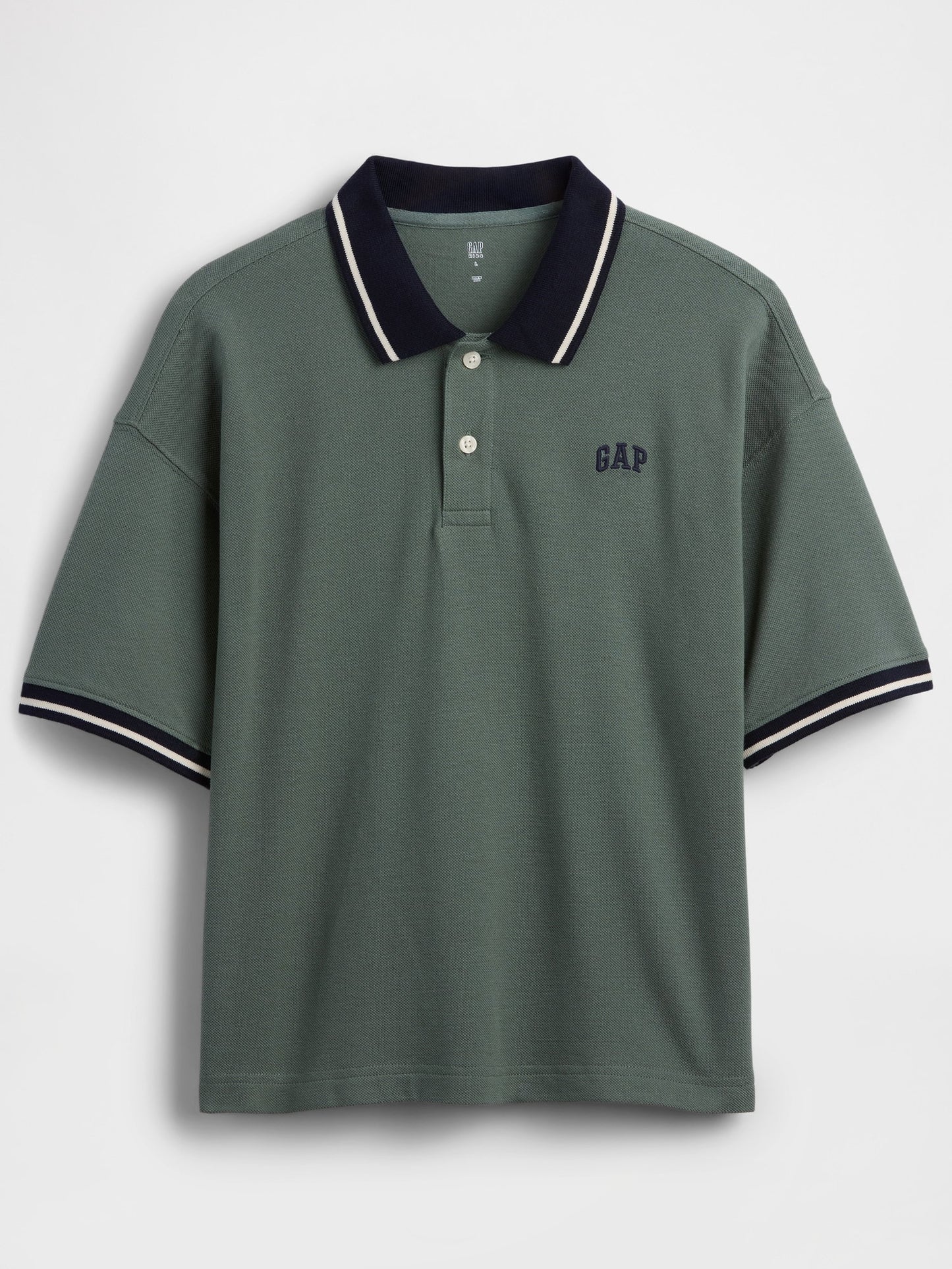 Yeşil Oversized Gap Logo Pique Polo T-shirt