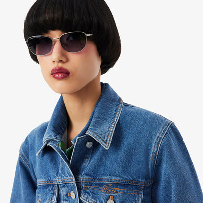 Lacoste Kadın Uzun Kollu Denim Mavi Ceket