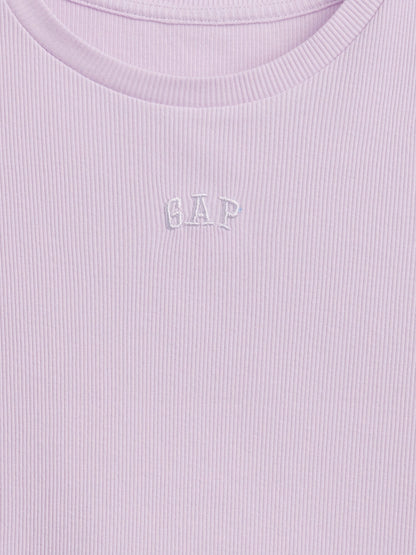 Lila Arch Logo Rib T-shirt