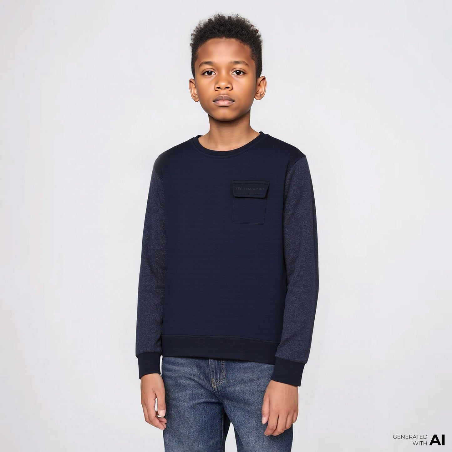Les Benjamins 402 Çocuk Lacivert Sweatshirt