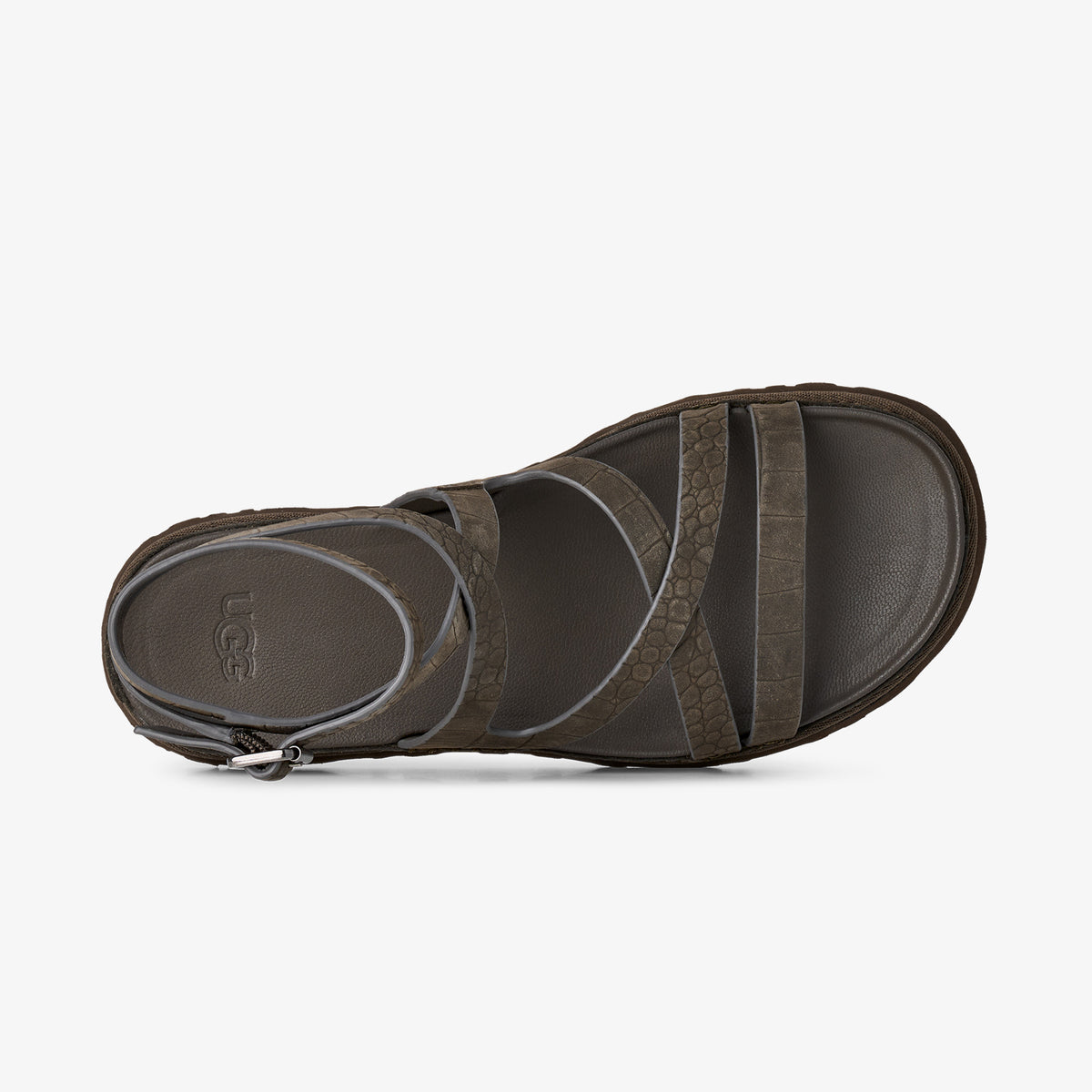 Ugg Goldengaze Embossed Ankle Wrap Kadın Siyah Sandalet