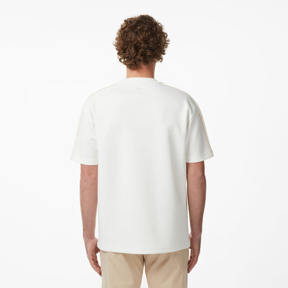 Lacoste Erkek Relaxed Fit Bisiklet Yaka Baskılı Krem T-shirt