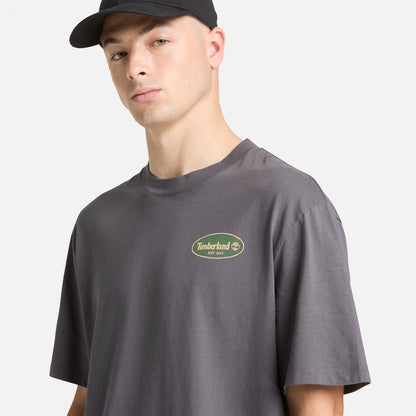 Timberland Gas Station Back Graphic Erkek Siyah T-shirt