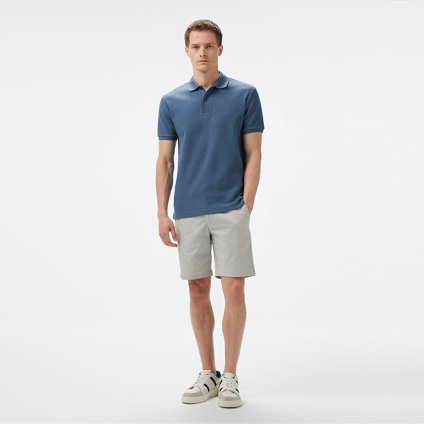Nautica Erkek Mavi Slim Fit Polo Yaka T-shirt