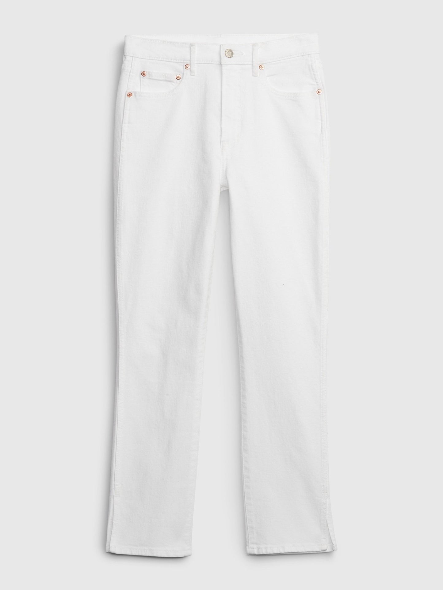 Beyaz High Rise Vintage Slim Jean Pantolon