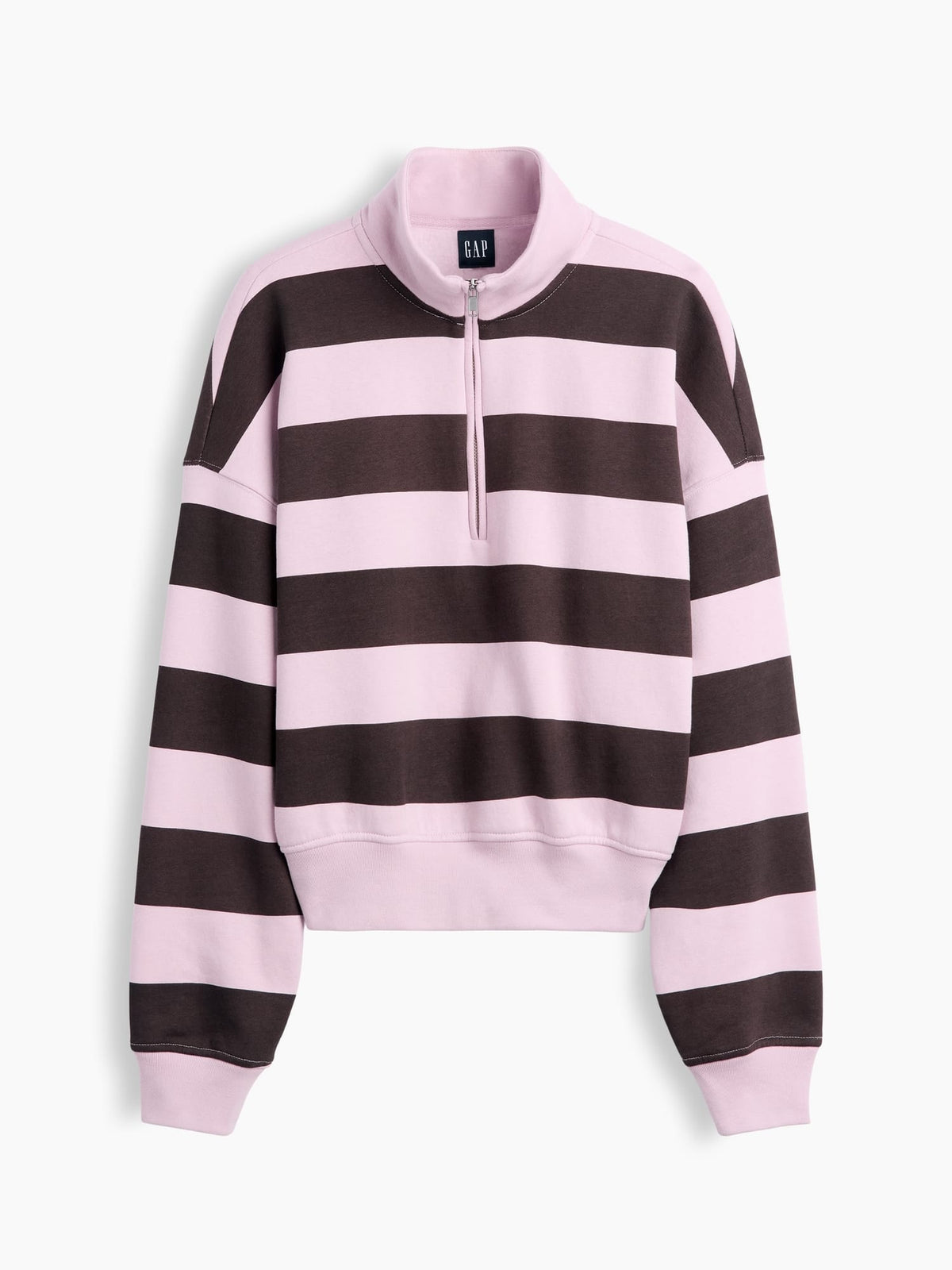 Pembe Vintagesoft Oversized Yarım Fermuarlı Wedge Sweatshirt