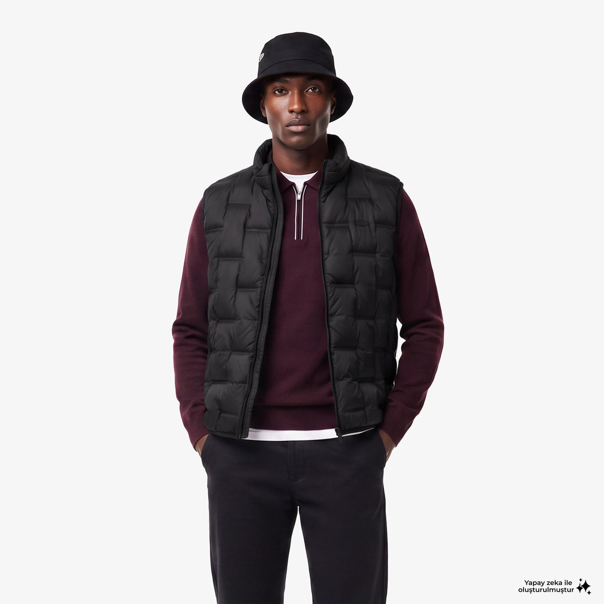 Lacoste Regular Fit Erkek Siyah Yelek