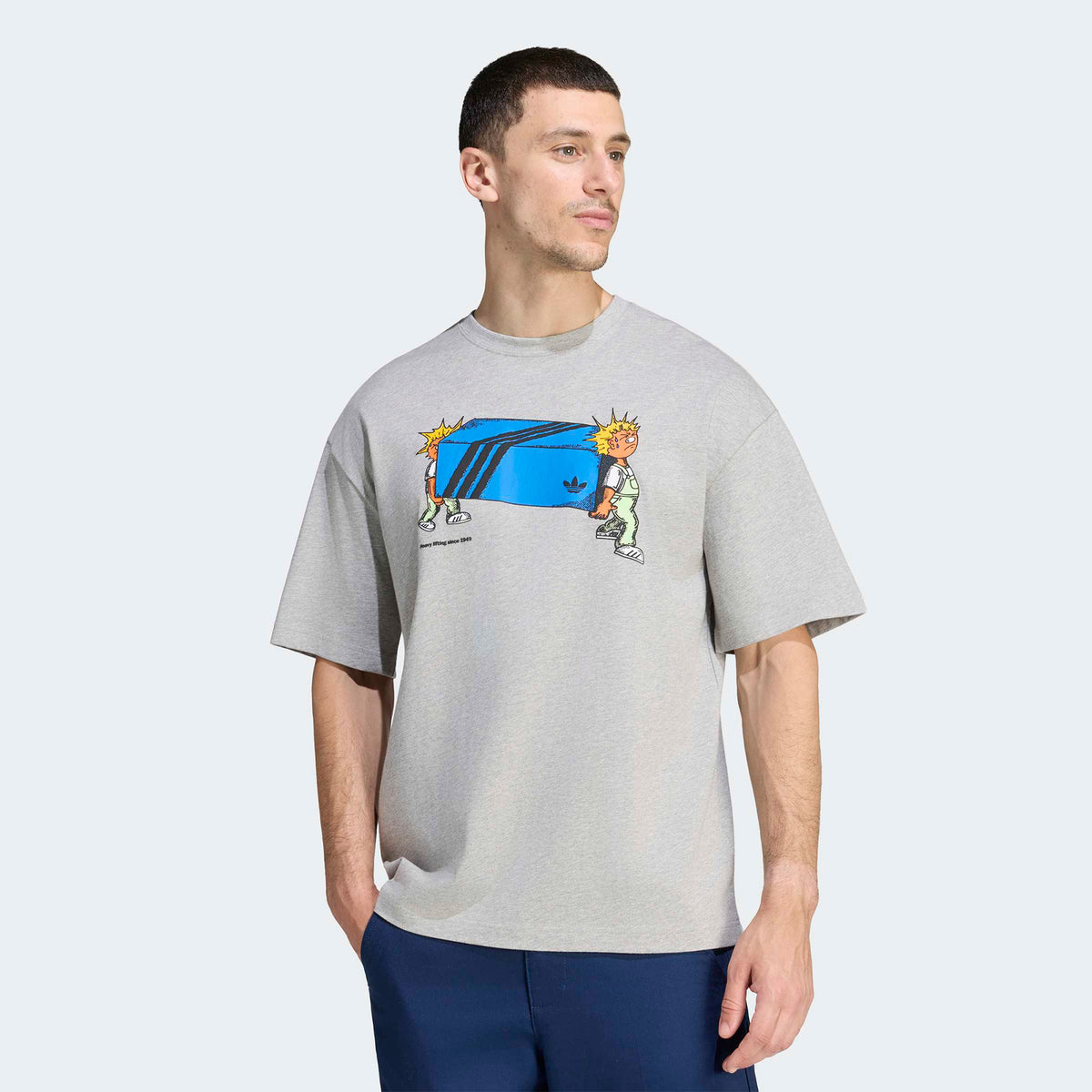 Adidas Blue Box Elves Erkek Gri T-shirt