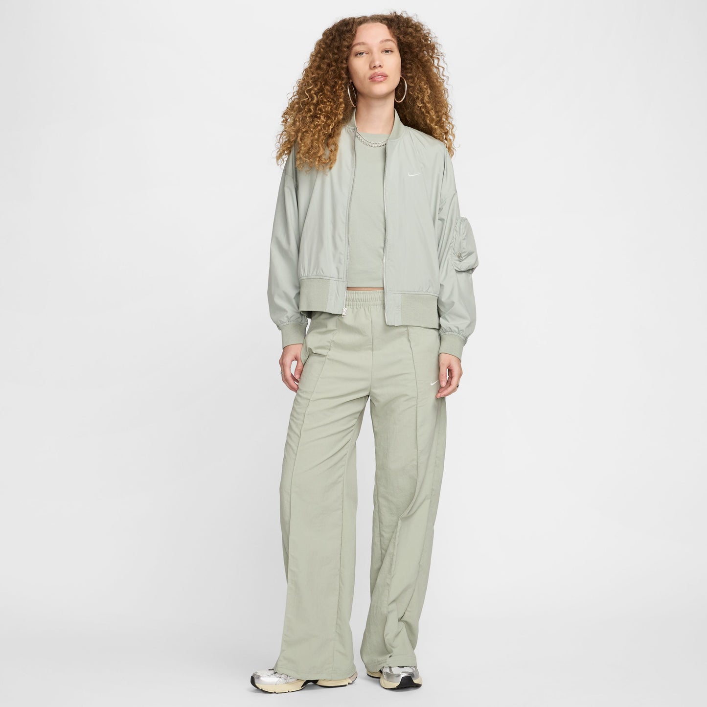 Nike Sportswear Essential Kadın Yeşil Oversize Bomber Ceket