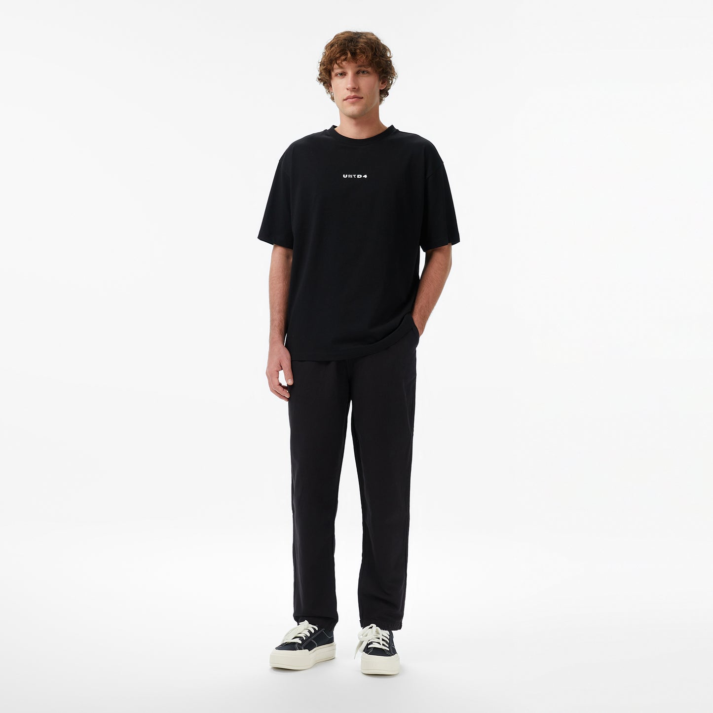 United4 Regular Fit Erkek Siyah T-shirt