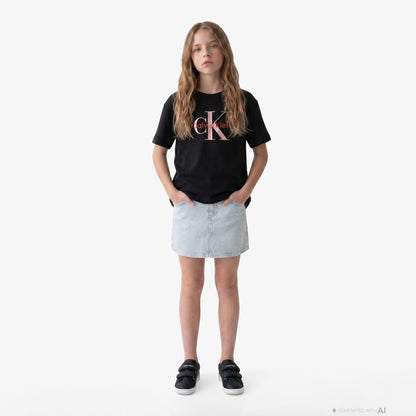 Calvin Klein Seasonal Monologo Çocuk Siyah T-shirt