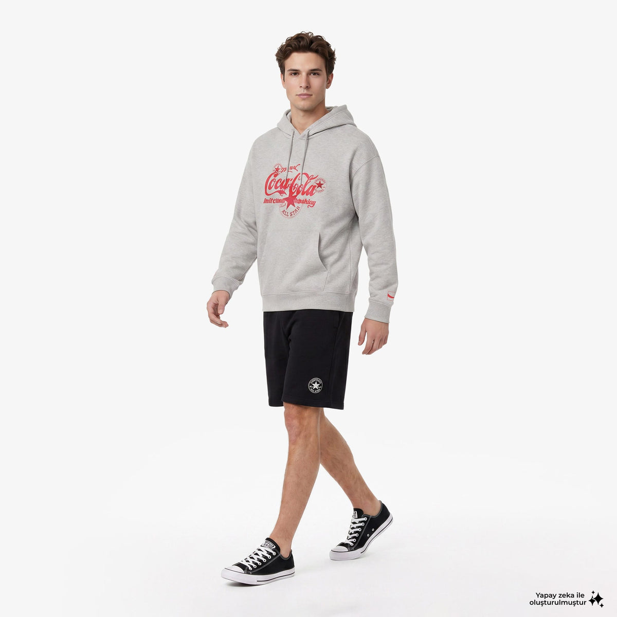 Converse X Coca-cola Erkek Gri Hoodie