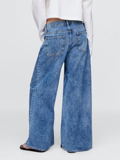 Mavi Düşük Bel Extra Baggy Jean Pantolon
