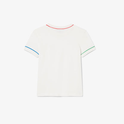 Lacoste Çocuk Bisiklet Yaka Krem T-shirt