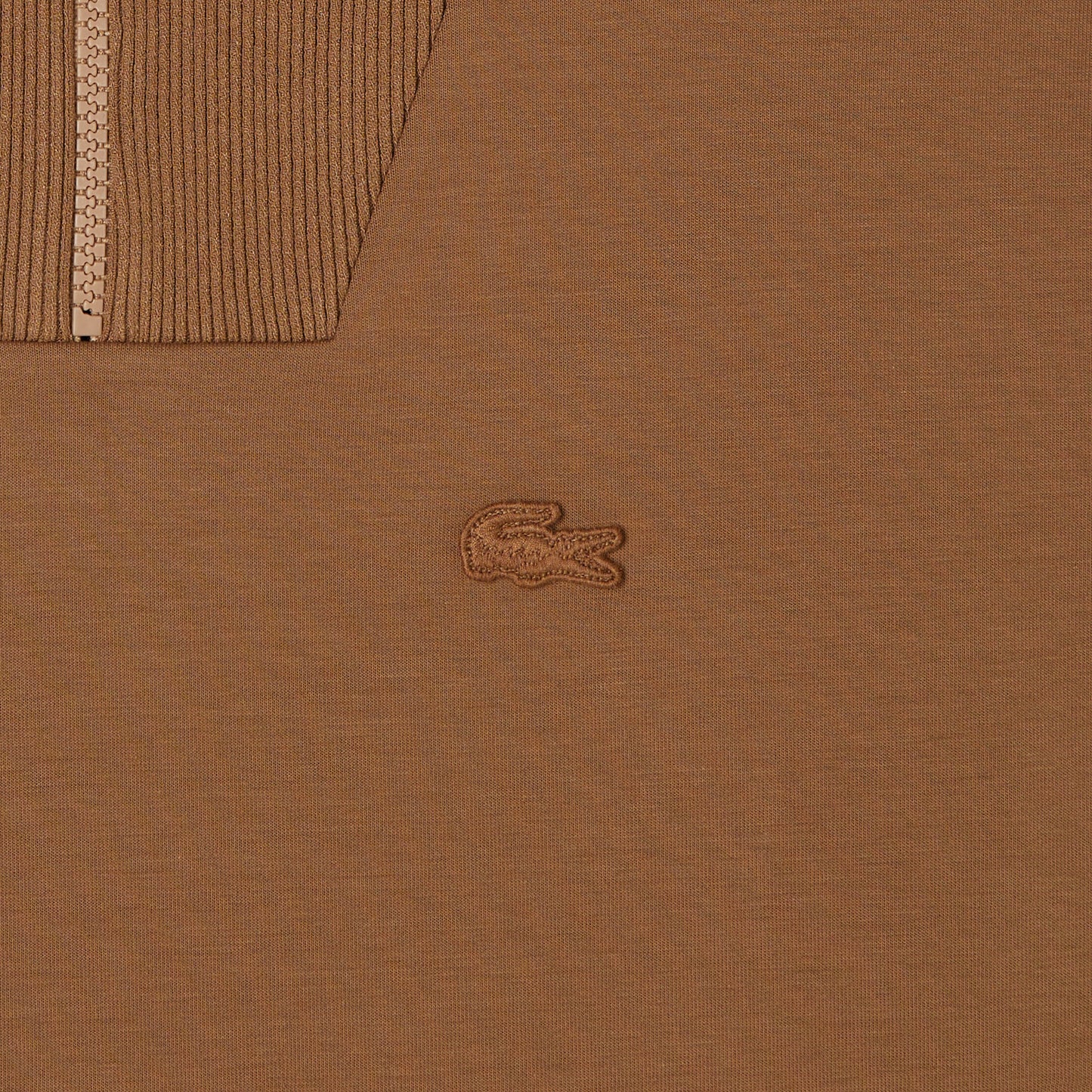 Lacoste Kadın Relaxed Fit Yarım Fermuarlı Kahverengi Sweatshirt