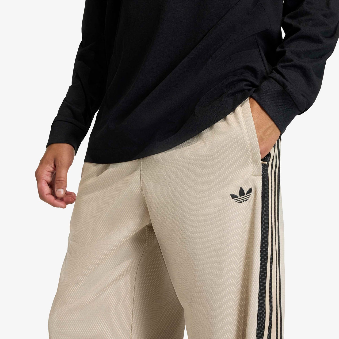 Adidas Bol Fileli Erkek Bej Eşofman Altı