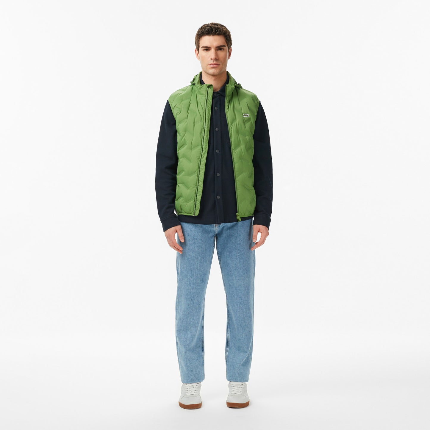 Lacoste Erkek Regular Fit Dik Yaka Kapitone Yeşil Yelek