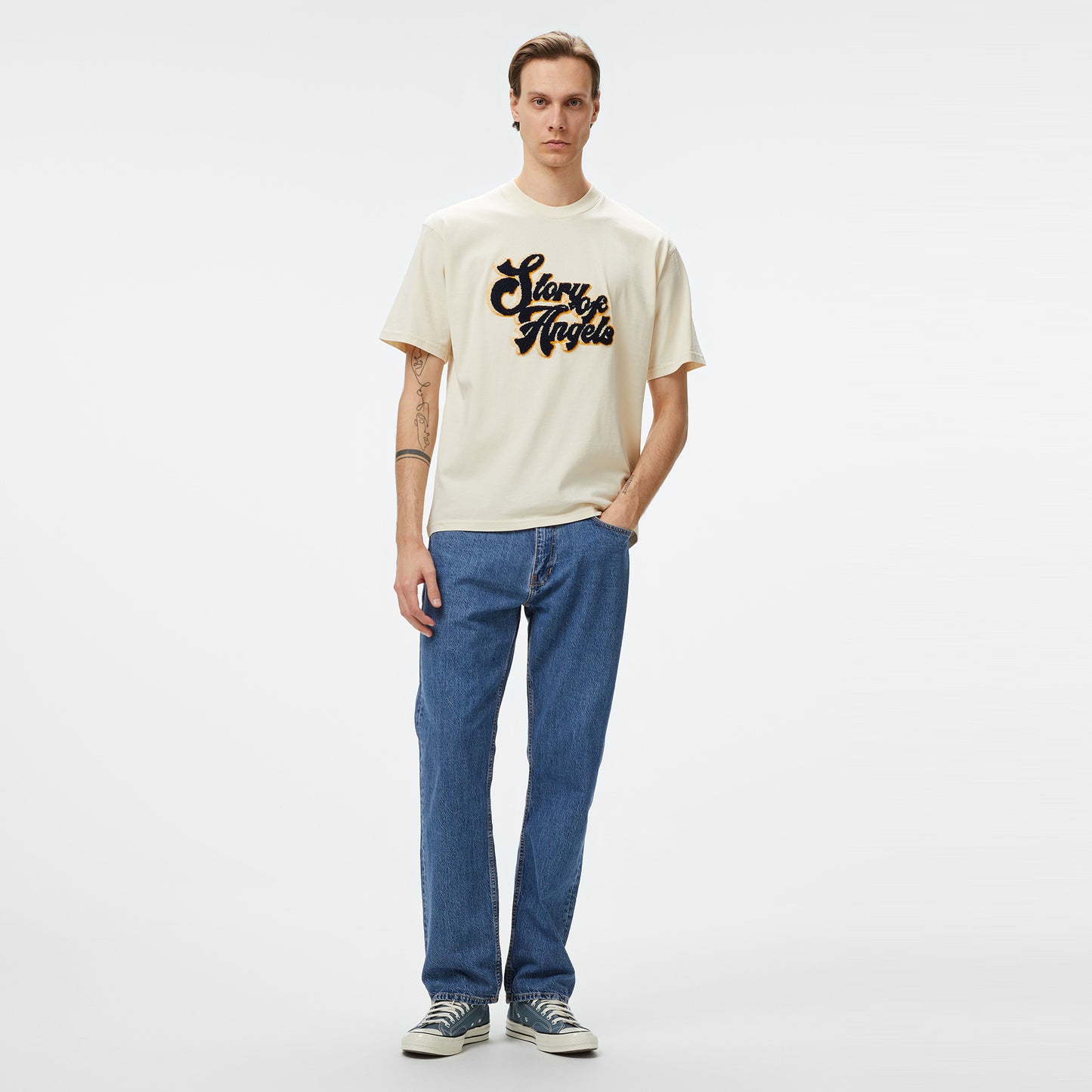 Story Of Angels Soa Graffiti Emb. Erkek Krem T-shirt