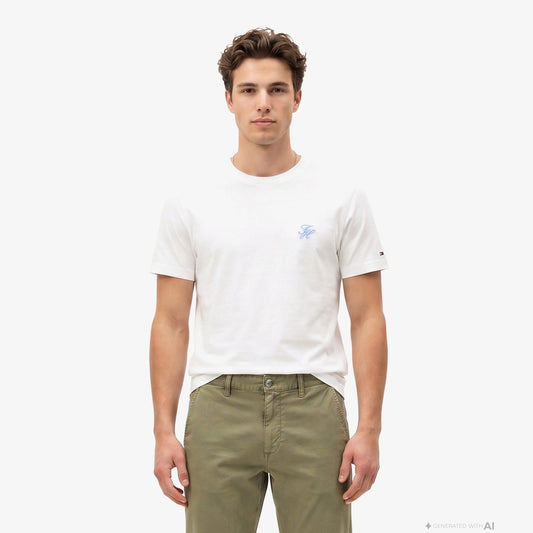 Tommy Hilfiger Swimshop Erkek Beyaz T-shirt