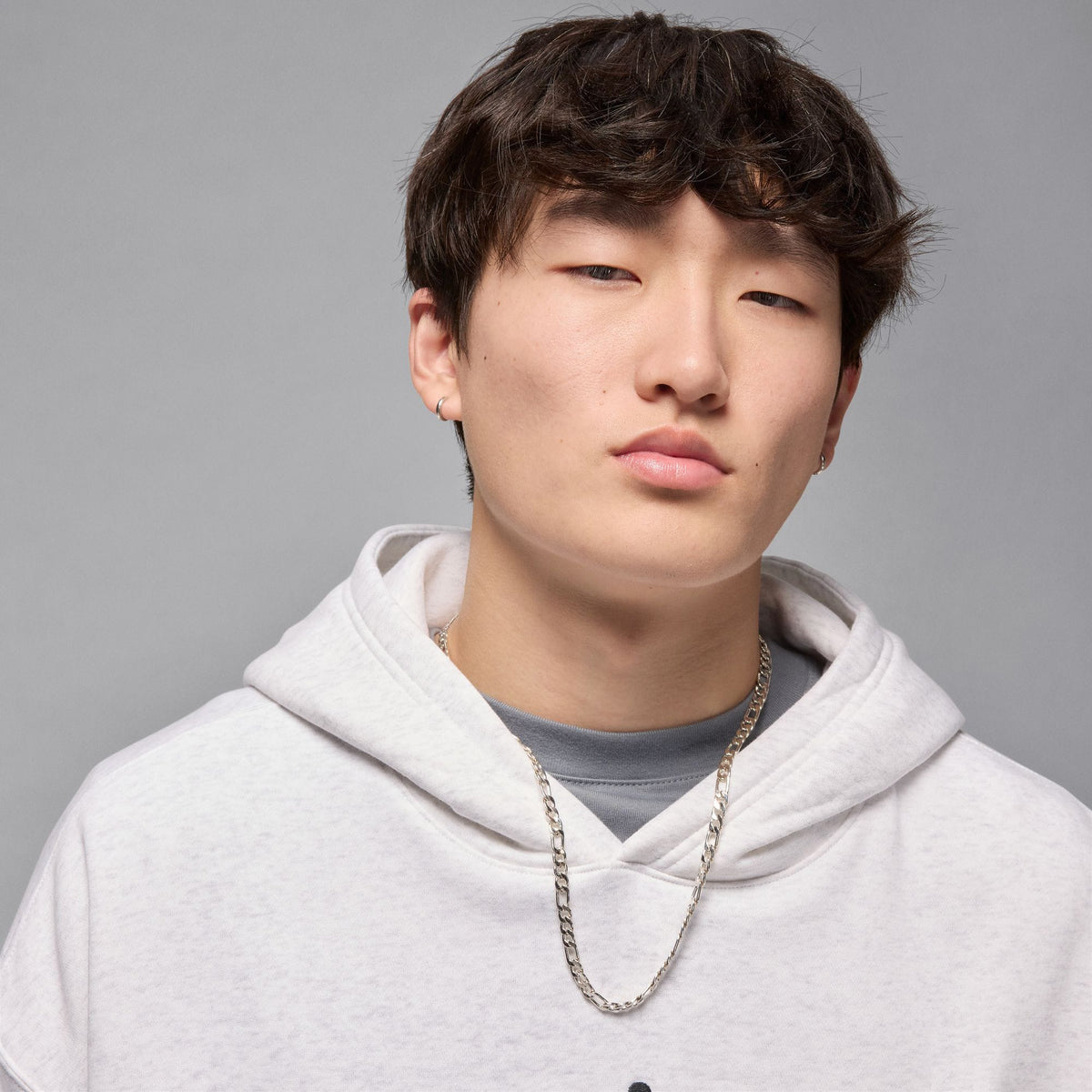 Jordan Brooklyn Oversize Strech Erkek Gri Hoodie